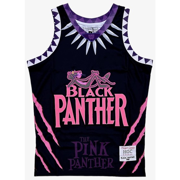 Pink Panther X Marvel Black Panther T'Challa Headgear Classics Basketball Jersey - Picture 1 of 5